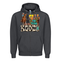 Smoke and they call the thing rodeo Zipper Hoodie - NancyCooperArtShop