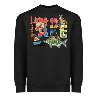 Black living on lake time Heavyweight Sweatshirt - Zillion Design Studio