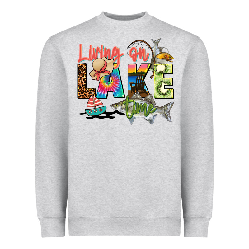 Living On Lake Time Heavyweight Sweatshirt by Zillion Design Studio | Teevron