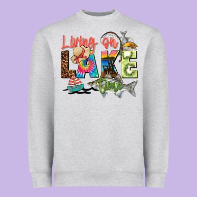 Living On Lake Time Heavyweight Sweatshirt Designed By Zillion Design Studio