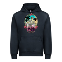 Navy summer skeleton cocktail Urban Hoodie - NancyCooperArtShop