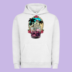 Summer Skeleton Cocktail Urban Hoodie Designed By Nancycooperartshop