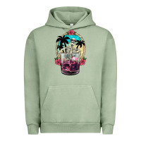 Pigment Oil Green summer skeleton cocktail Urban Hoodie - NancyCooperArtShop