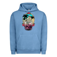 Pigment Pebble Blue summer skeleton cocktail Urban Hoodie - NancyCooperArtShop