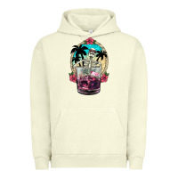 Pigment Pistachio summer skeleton cocktail Urban Hoodie - NancyCooperArtShop