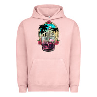 Pigment Salmon summer skeleton cocktail Urban Hoodie - NancyCooperArtShop