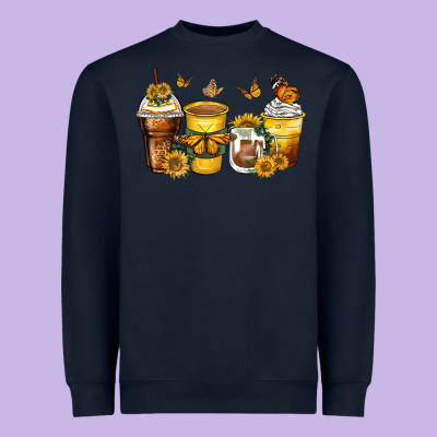 Butterfly Coffee Cups Heavyweight Sweatshirt Designed By Zillion Design Studio