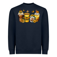 Navy butterfly coffee cups Heavyweight Sweatshirt - Zillion Design Studio