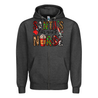 Charcoal Heather santa's favorite nurse Zipper Hoodie - Jasminsmagicworld
