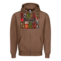 Chestnut santa's favorite nurse Zipper Hoodie - Jasminsmagicworld