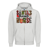 Dove Grey santa's favorite nurse Zipper Hoodie - Jasminsmagicworld