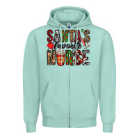 Seafoam santa's favorite nurse Zipper Hoodie - Jasminsmagicworld