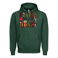 Sports Green santa's favorite nurse Zipper Hoodie - Jasminsmagicworld