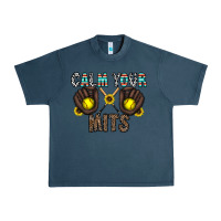Midnight Navy calm your mits Urban Heavy Tee - CowhideDigitalArt