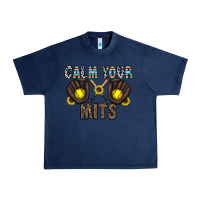 Navy calm your mits Urban Heavy Tee - CowhideDigitalArt