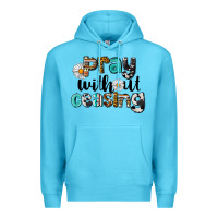 Ocean Blue Pray Without Ceasing Premium Hoodie - LillyAllenDesigns