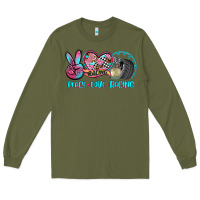 Army Green peace love racing Long Sleeve Tee - AdoDesignShop