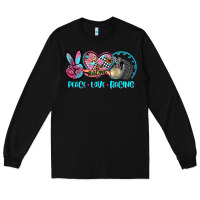 Black peace love racing Long Sleeve Tee - AdoDesignShop