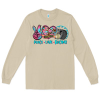 Mushroom peace love racing Long Sleeve Tee - AdoDesignShop