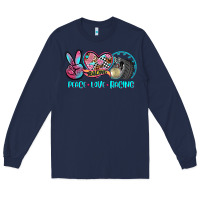 Navy peace love racing Long Sleeve Tee - AdoDesignShop
