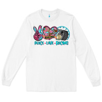 White peace love racing Long Sleeve Tee - AdoDesignShop