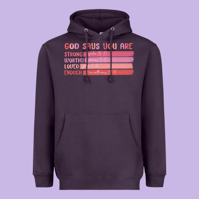 God Says You Are Heavyweight Hoodie Designed By Maliassmallbusiness