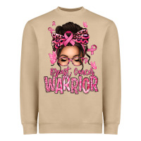 Mushroom brest cancer warrior afro messy bun Heavyweight Sweatshirt - texasbilliewilder
