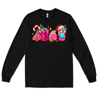 Black pink christmas coffee cups Long Sleeve Tee - AdoDesignShop