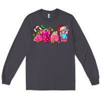 Smoke pink christmas coffee cups Long Sleeve Tee - AdoDesignShop