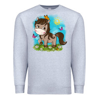 Heather Grey little cute horse Premium Sweatshirt - NancyCooperArtShop
