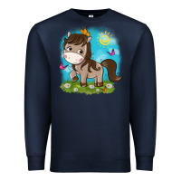 Navy little cute horse Premium Sweatshirt - NancyCooperArtShop