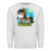 Oatmeal Heather little cute horse Premium Sweatshirt - NancyCooperArtShop