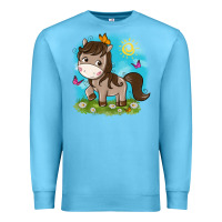 Ocean Blue little cute horse Premium Sweatshirt - NancyCooperArtShop