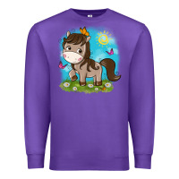Purple little cute horse Premium Sweatshirt - NancyCooperArtShop