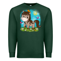 Sports Green little cute horse Premium Sweatshirt - NancyCooperArtShop
