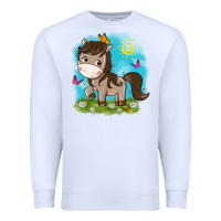 White little cute horse Premium Sweatshirt - NancyCooperArtShop