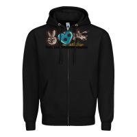 Black peace love triceratops horridus Zipper Hoodie - LillyAllenDesigns