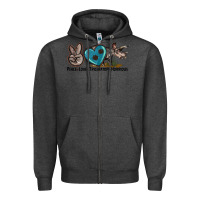 Charcoal Heather peace love triceratops horridus Zipper Hoodie - LillyAllenDesigns