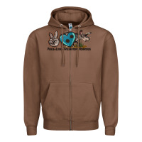 Chestnut peace love triceratops horridus Zipper Hoodie - LillyAllenDesigns