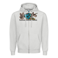 Dove Grey peace love triceratops horridus Zipper Hoodie - LillyAllenDesigns