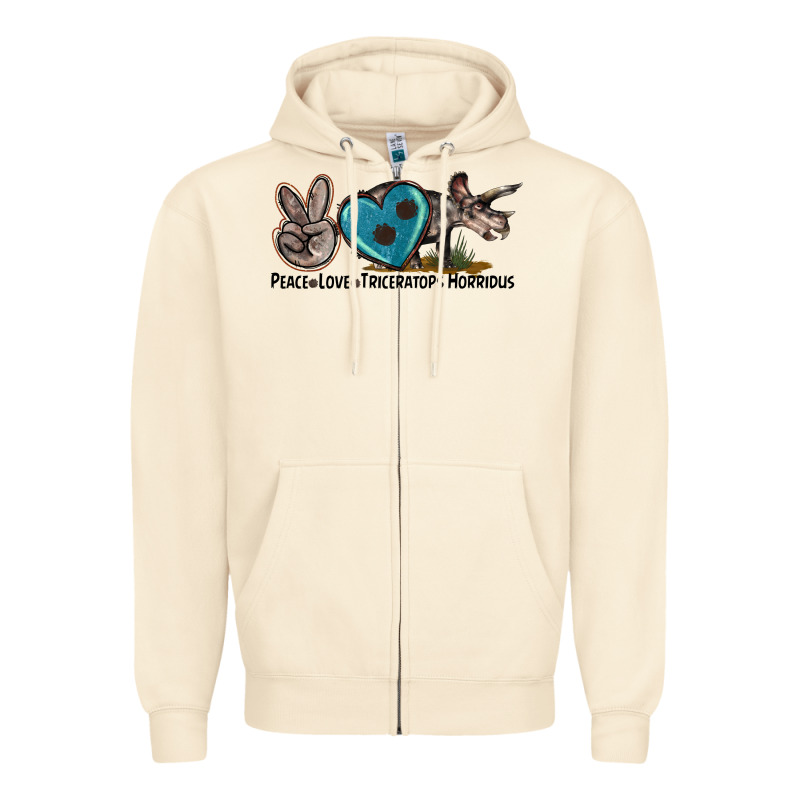 Peace Love Triceratops Horridus Zipper Hoodie by LillyAllenDesigns | Teevron