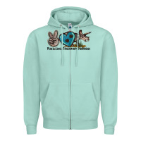 Seafoam peace love triceratops horridus Zipper Hoodie - LillyAllenDesigns