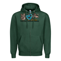 Sports Green peace love triceratops horridus Zipper Hoodie - LillyAllenDesigns