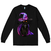 Black black witch cat Long Sleeve Tee - BundleAndBundleShop