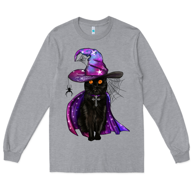 Black Witch Cat Long Sleeve Tee by BundleAndBundleShop | Teevron
