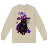 Mushroom black witch cat Long Sleeve Tee - BundleAndBundleShop