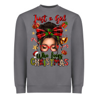 Storm just a girl who loves christmas afro messy bun Heavyweight Sweatshirt - texasbilliewilder