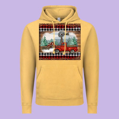 Christmas Farm And Truck Vintage Hoodie Designed By Ranaportraitstore