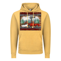 Vintage Mustard Christmas farm and truck Vintage Hoodie - RanaPortraitStore