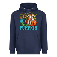 Navy Hey there pumpkin Lamb Heavyweight Hoodie - NancyCooperArtShop